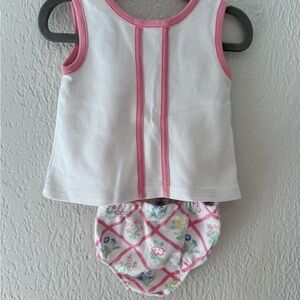 The Beaufort Bonnet Company Pink and White Kids Tank Top and Bloomers Set